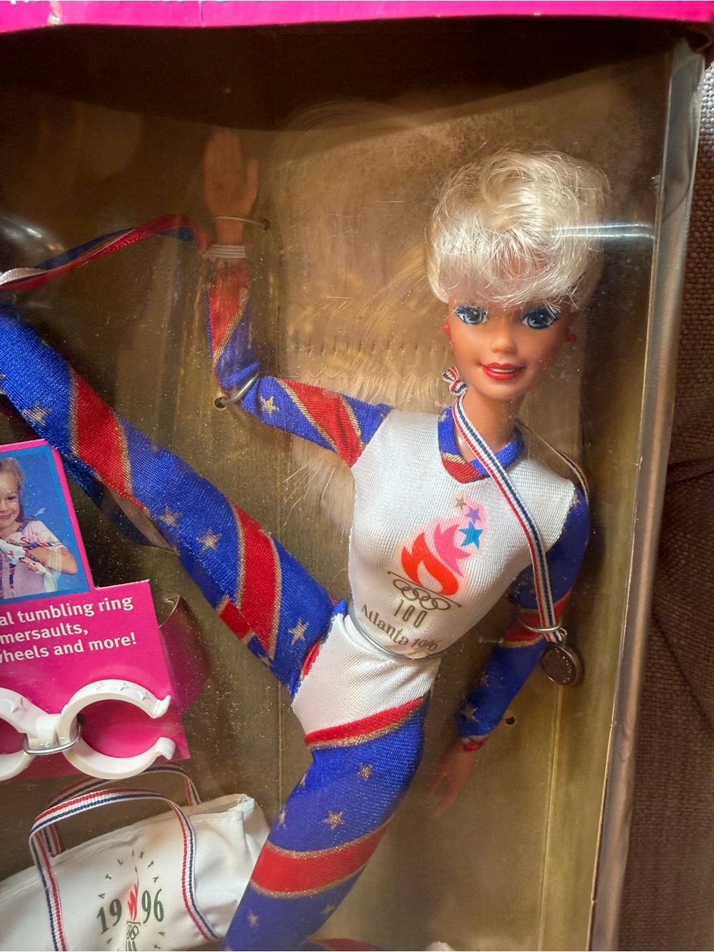 Barbie Olympic Gymnast Doll - Red, White, Blue 1996 Atlanta USA - Picture 2 of 10